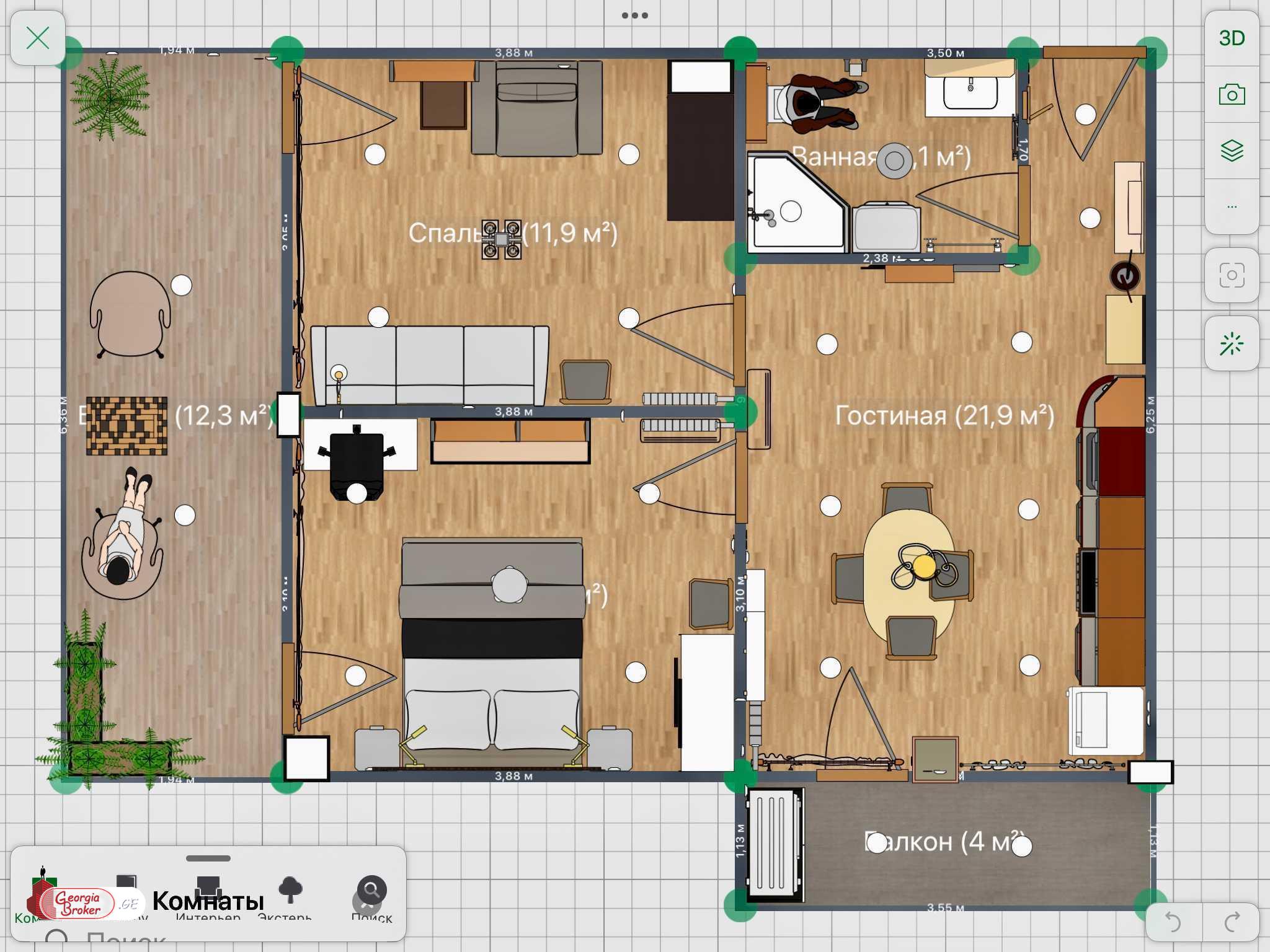 продается квартира с новым ремонтом 3-комнаты