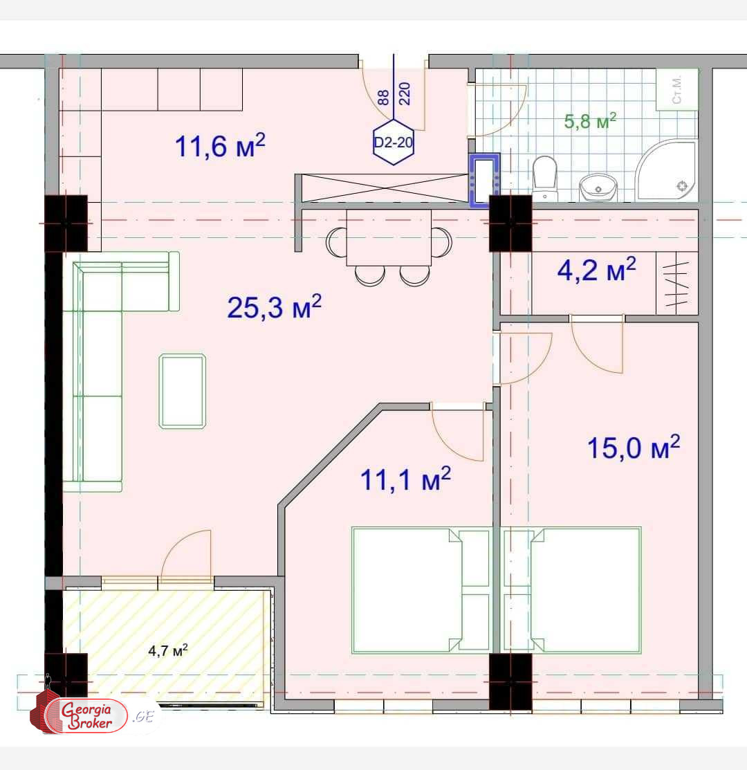 new build 3-room apartment for sale