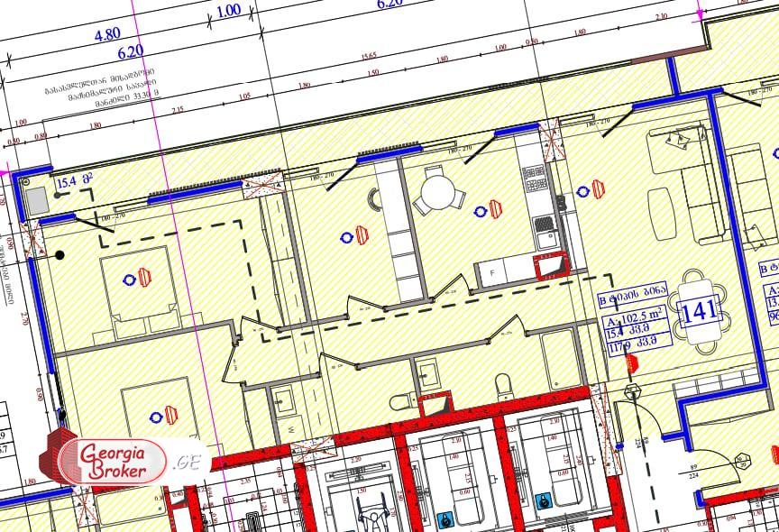 იყიდება ახალი აშენებული 4 ოთახიანი ბინა