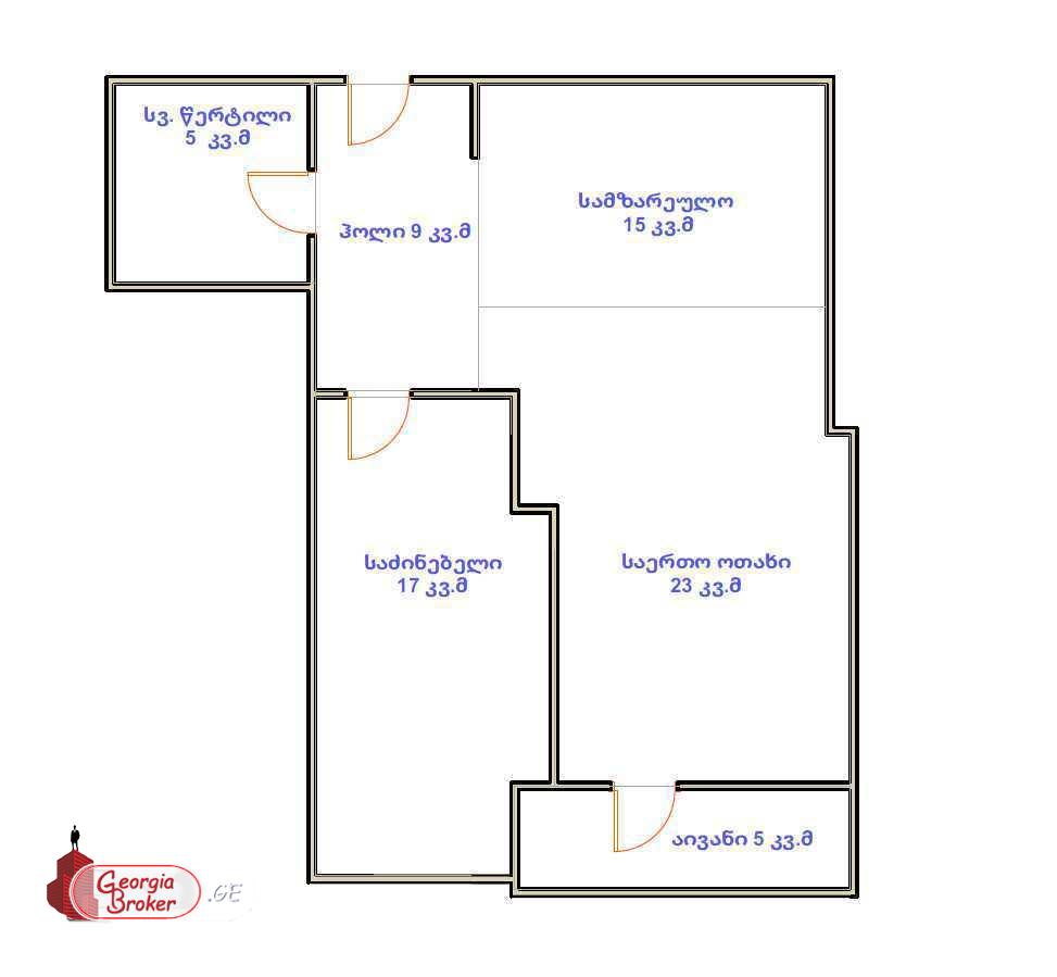 nearly repaired 2-room apartment for sale