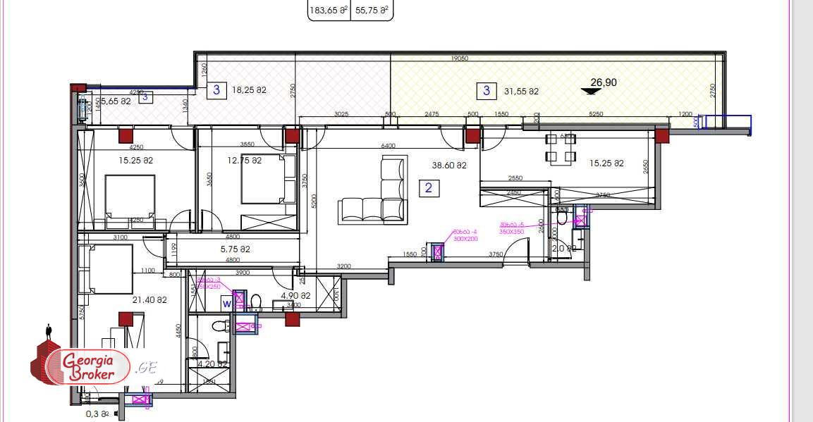 nearly repaired 4-room apartment for sale