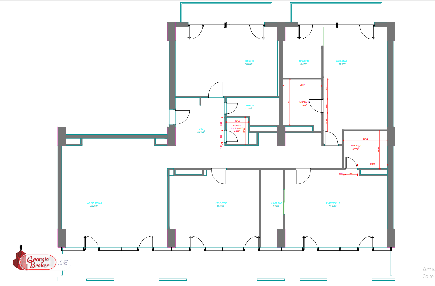 nearly repaired 4-room apartment for sale