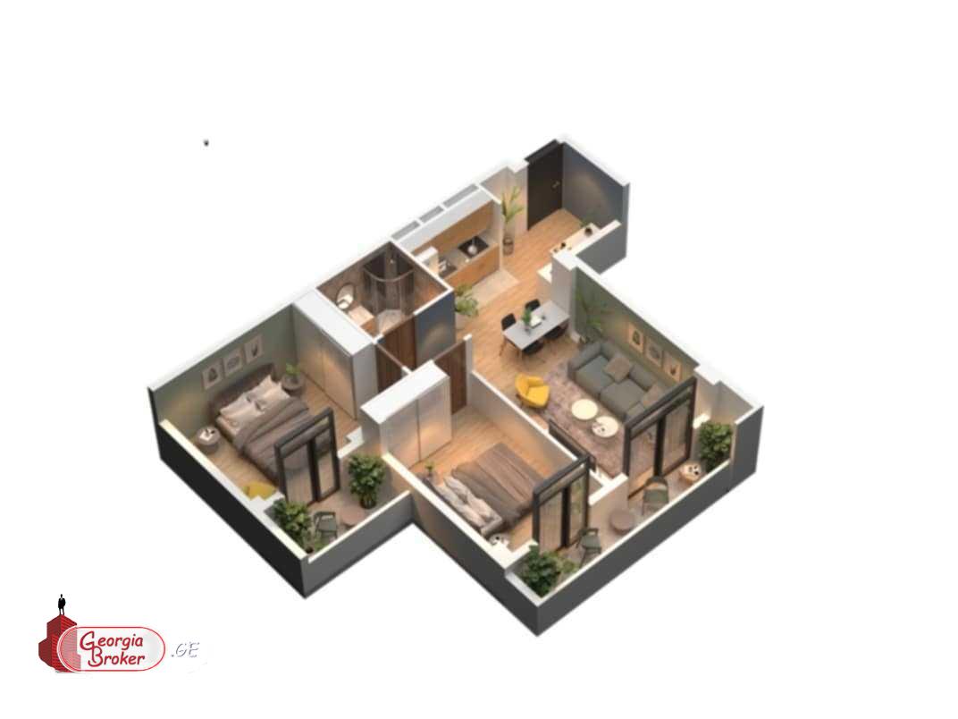 new build 3-room apartment for sale