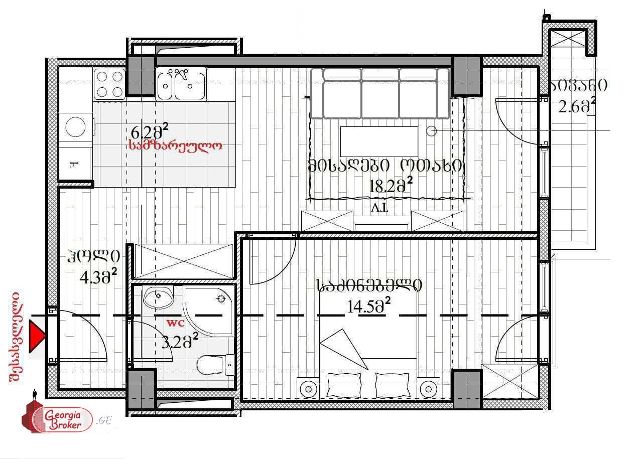 продается квартира с новым ремонтом 2-комнаты