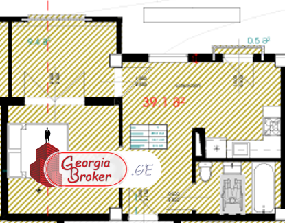 იყიდება ახალი აშენებული 2 ოთახიანი ბინა