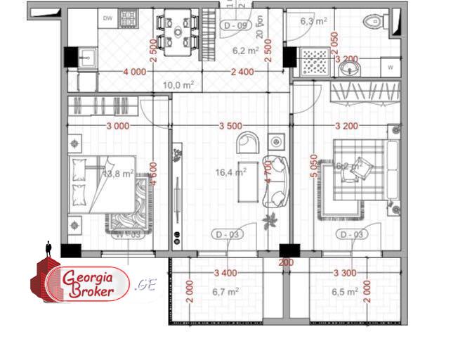 nearly repaired 3-room apartment for sale