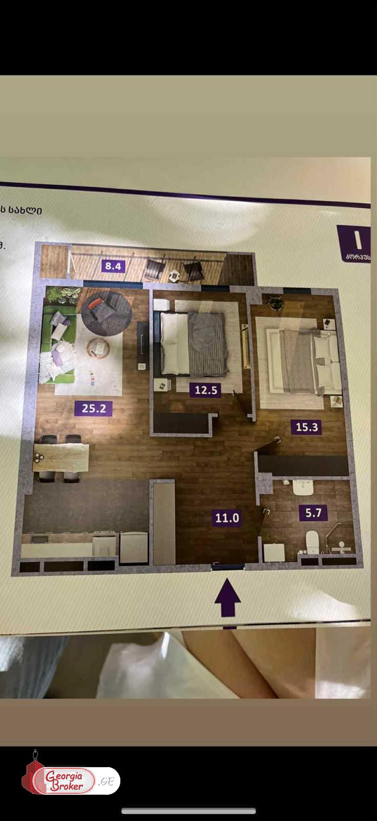 new build 3-room apartment for sale