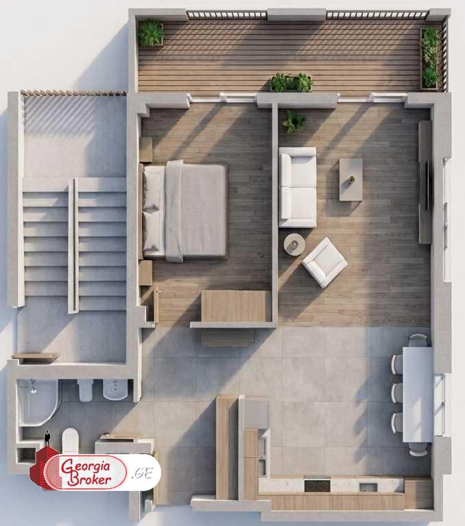 nearly repaired 2-room apartment for sale