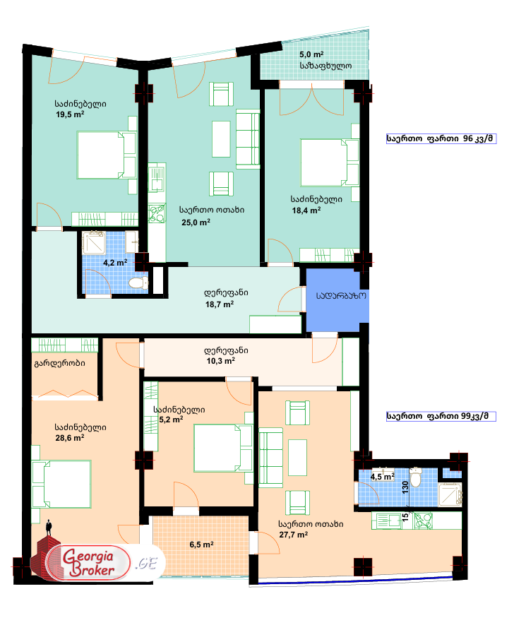 nearly repaired 6-room apartment for sale