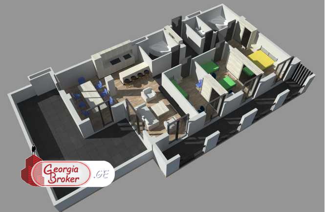 nearly repaired 4-room apartment for sale