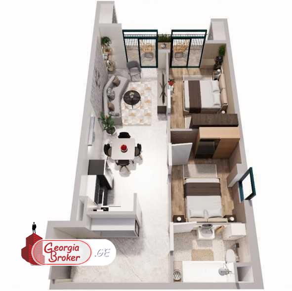 იყიდება ახალი აშენებული 3 ოთახიანი ბინა