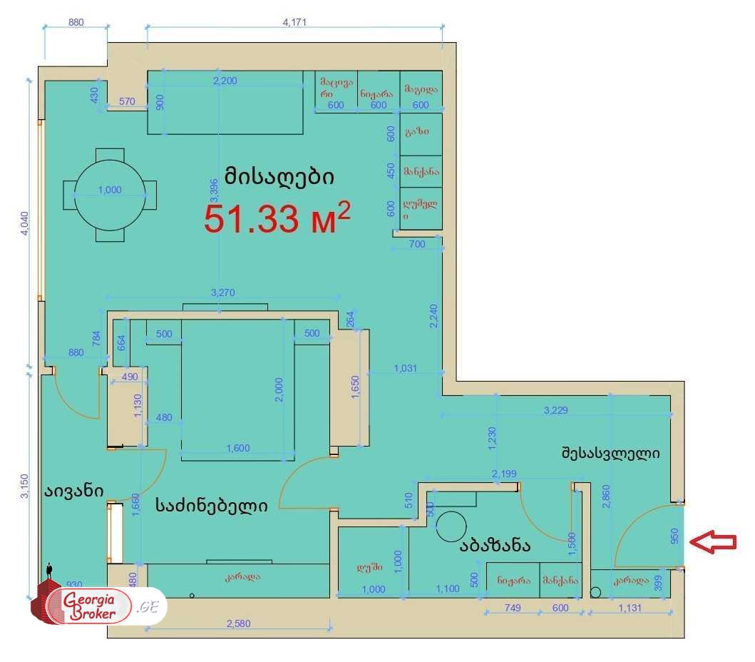 nearly repaired 2-room apartment for sale