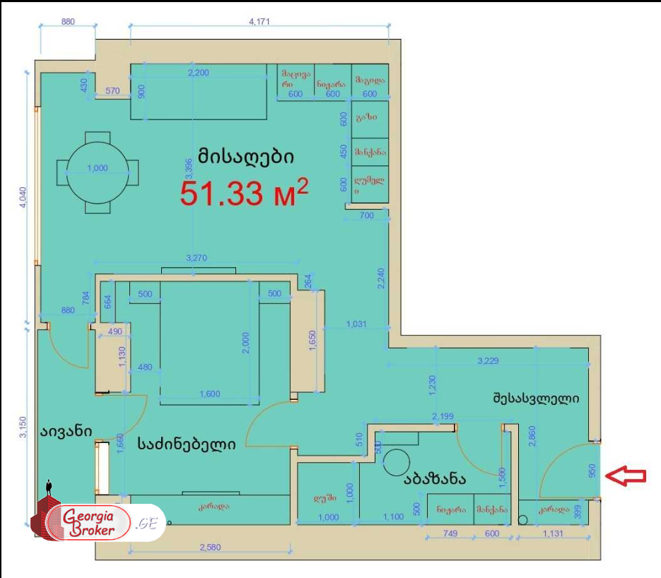 nearly repaired 2-room apartment for sale